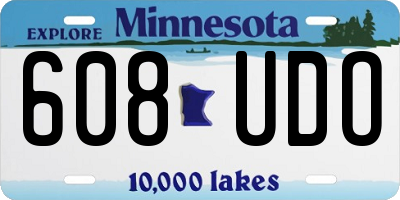 MN license plate 608UDO