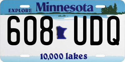 MN license plate 608UDQ