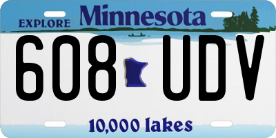 MN license plate 608UDV