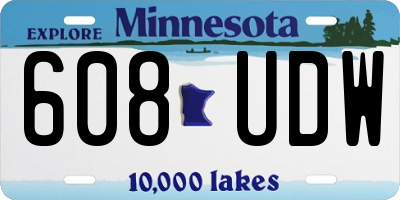 MN license plate 608UDW