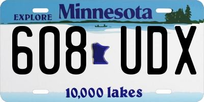 MN license plate 608UDX