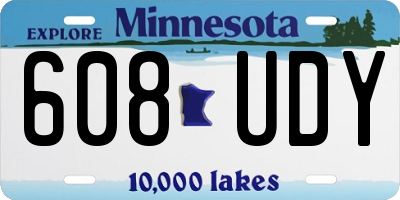 MN license plate 608UDY