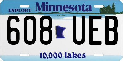 MN license plate 608UEB