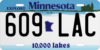 MN license plate 609LAC