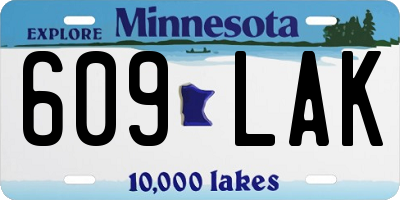 MN license plate 609LAK