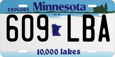 MN license plate 609LBA