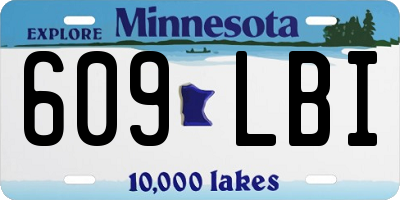 MN license plate 609LBI