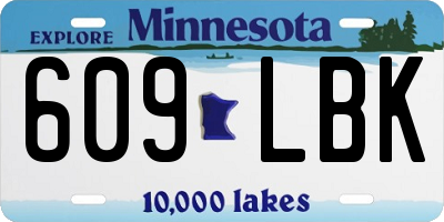 MN license plate 609LBK