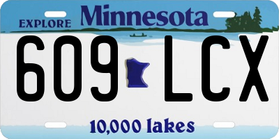 MN license plate 609LCX