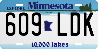 MN license plate 609LDK