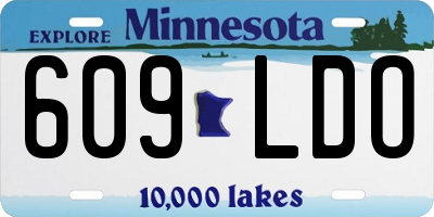 MN license plate 609LDO