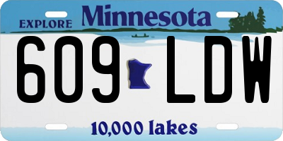 MN license plate 609LDW