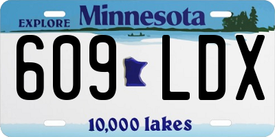 MN license plate 609LDX