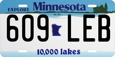 MN license plate 609LEB
