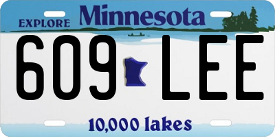 MN license plate 609LEE