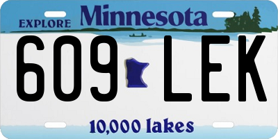 MN license plate 609LEK