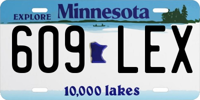 MN license plate 609LEX