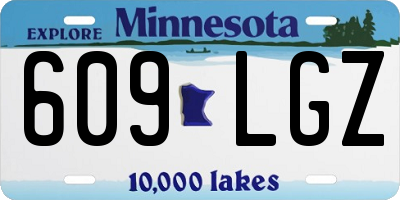 MN license plate 609LGZ