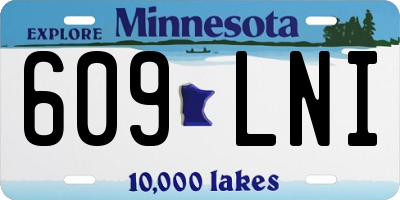 MN license plate 609LNI