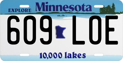 MN license plate 609LOE