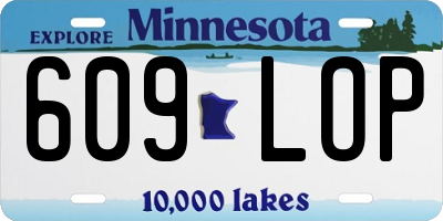 MN license plate 609LOP