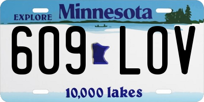 MN license plate 609LOV