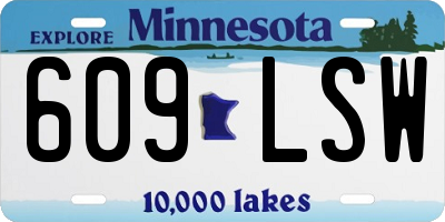MN license plate 609LSW
