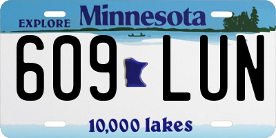 MN license plate 609LUN