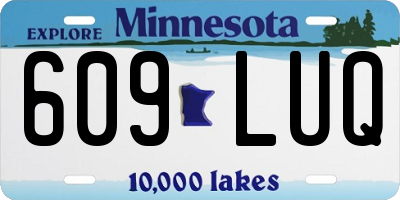 MN license plate 609LUQ