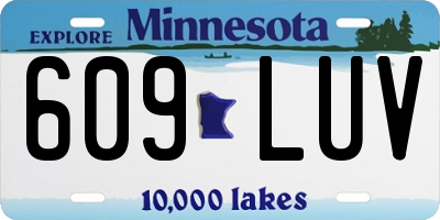 MN license plate 609LUV