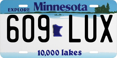 MN license plate 609LUX