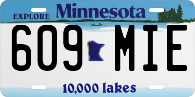 MN license plate 609MIE