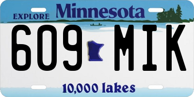 MN license plate 609MIK