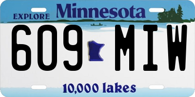 MN license plate 609MIW