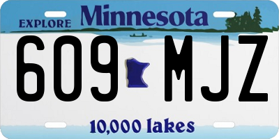 MN license plate 609MJZ