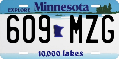 MN license plate 609MZG
