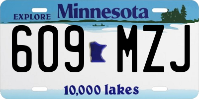 MN license plate 609MZJ