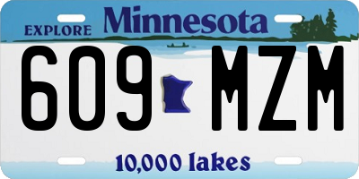 MN license plate 609MZM