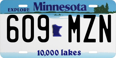 MN license plate 609MZN