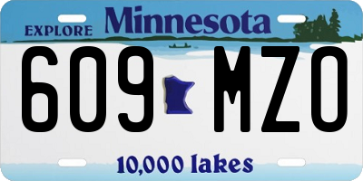 MN license plate 609MZO