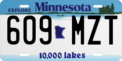 MN license plate 609MZT