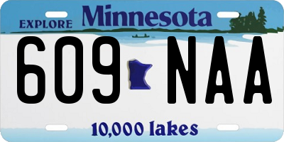 MN license plate 609NAA