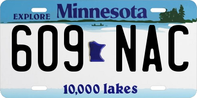 MN license plate 609NAC