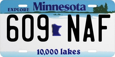 MN license plate 609NAF