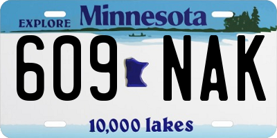 MN license plate 609NAK