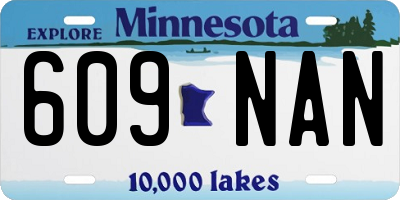 MN license plate 609NAN
