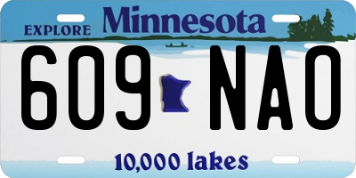 MN license plate 609NAO