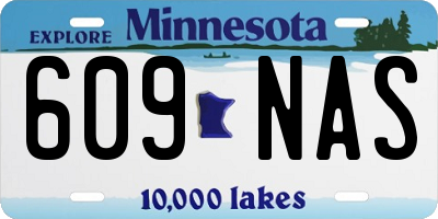 MN license plate 609NAS