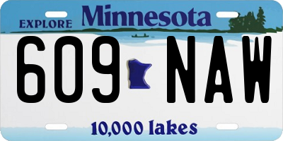 MN license plate 609NAW