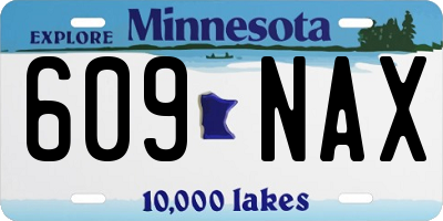 MN license plate 609NAX